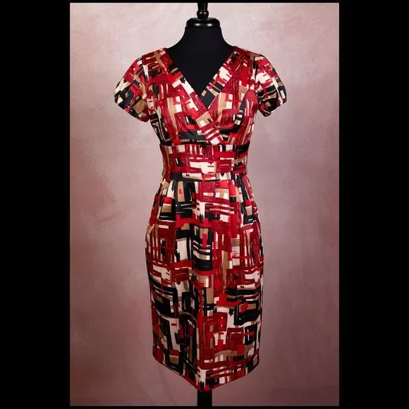 rabbit designs dress Women Oversize Style Open-Back Design-Neon Head Pattern Patterng Rabbit Designs Dress Size 14